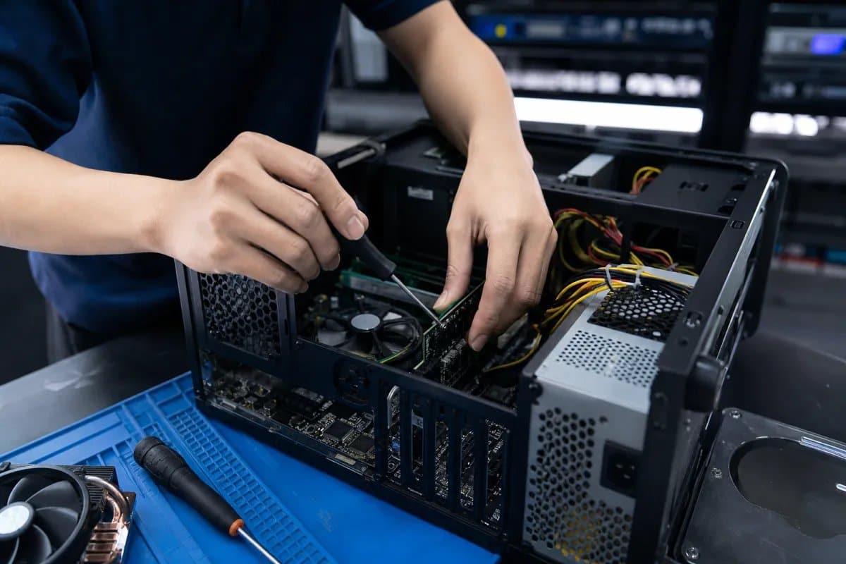 Desktop PC repair at our Singapore workshop -- motherboard and component-level servicing
